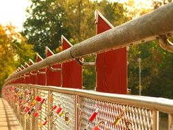 love locks on bridge fence