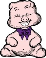 smiling pink pig