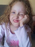 portrait of bored girl smiling