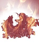 coffee beans on fire