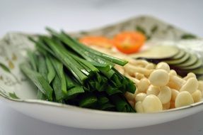 vegetables on a large plate