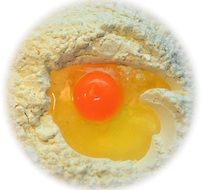 egg in flour