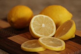 citrus fruit lemon kitchen yellow slices juicy