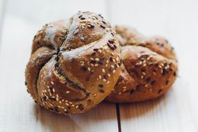 frash bread rolls with sesame