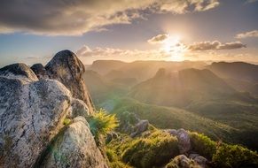 sun among the mountains