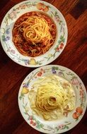 two plates of pasta