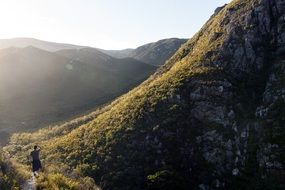 hiker in mountains