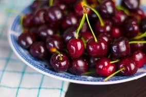 sweet cherry in a plate
