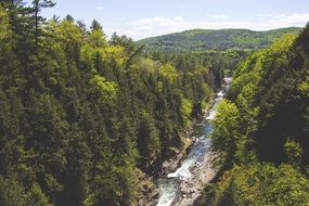 panorama of a mountain river