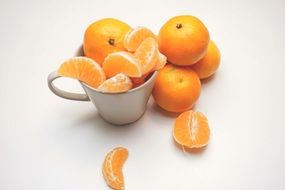 tangerines segments in a cup