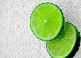 green coloured lime slices