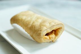 fresh pastry served on a square plate