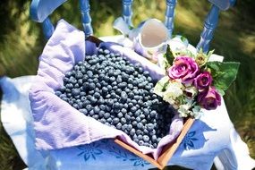 blueberries in a basket