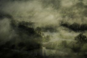 terrific mood river fog steam mist landscape