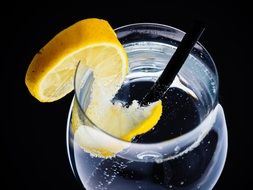 refreshment drink with lemon and soda water