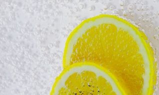 healthy organic lemon in soda water