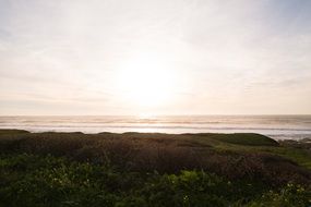 coast beach view on a golden sunset