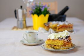 sweat dessert with cream for tea time