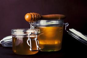honey in glass jars