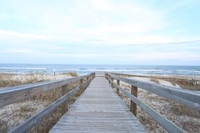 wooden footbridge near the see shore