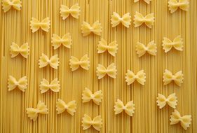 yellow pasta and noodles in a sequence