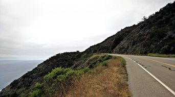 Asphalt highway on a seaside