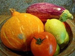pumpkin eggplant tomato