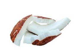 dried coconut pieces with skin