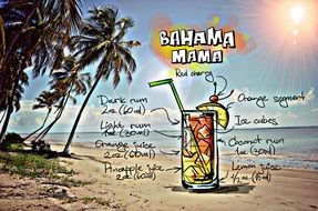 appearance and composition of the drink Bahama Mama