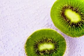 green kiwi and mineral water