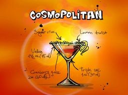 cosmopolitan alcohol cocktail drink