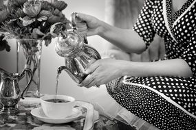 black and white tea party