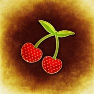 absttract art of two polka-dot cherries