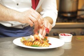 chef serving a dish