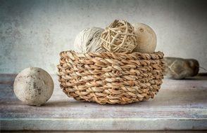 braided basket with the harvest