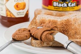 peanut butter on a toast