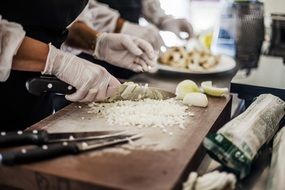 cooking in a restaurant