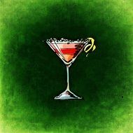 cocktail on a green background