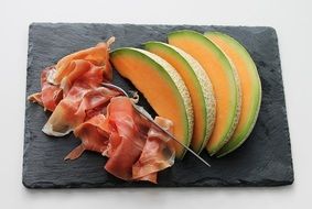 melon and ham