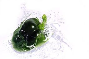 green pepper in water