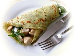 pancake with chicken breast