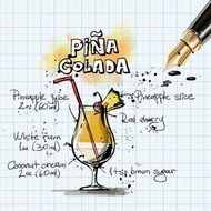 appearance and composition of the coctail Pina Colada