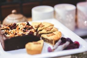 brownie and cakes on a plate