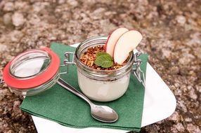 Healthy yogurt in a glass