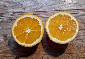 Two pieces of orange