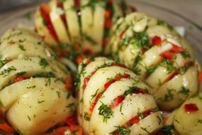 stuffed potatoes with herbs