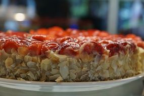 tastystrawberries cake on white plate