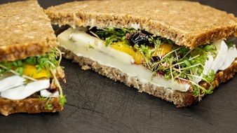 sandwich with camembert cheese fresh watercress