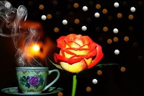 Rose and flavor Arabic coffee