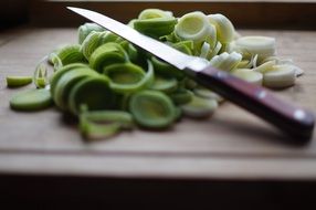 slicing leek